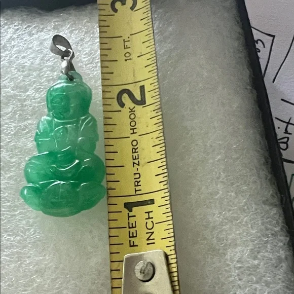 #1293***Unisex Green Jade Guanyin Buddha plated Pendant.Popular Lucky Jade. - Picture 3 of 8